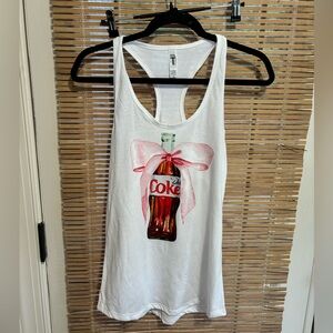 Women's White Sleeveless Shirt Size Diet Coke Tank Top Small NWOT